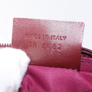 Christian Dior Trotter Canvas Saddle Coin Purse Red Gold Auth 206467M-11