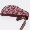Christian Dior Trotter Canvas Saddle Coin Purse Red Gold Auth 206467M-6