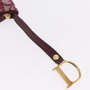 Christian Dior Trotter Canvas Saddle Coin Purse Red Gold Auth 206467M-7