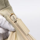 PRADA Hand Pouch Hand Bag Nylon Beige Silver Auth 206468A-18