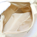 PRADA Hand Pouch Hand Bag Nylon Beige Silver Auth 206468A-11