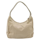 PRADA Hand Pouch Hand Bag Nylon Beige Silver Auth 206468A-2