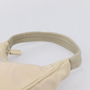 PRADA Hand Pouch Hand Bag Nylon Beige Silver Auth 206468A-8
