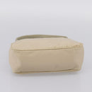 PRADA Hand Pouch Hand Bag Nylon Beige Silver Auth 206468A-5