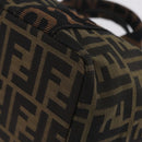 FENDI Zucca Canvas Hand Bag Black Brown Auth 206470-11