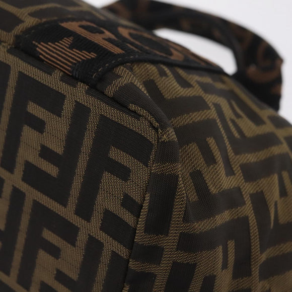FENDI Zucca Canvas Hand Bag Black Brown Auth 206470