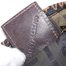 FENDI Zucca Canvas Hand Bag Black Brown Auth 206470-19