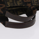FENDI Zucca Canvas Hand Bag Black Brown Auth 206470-7