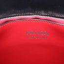 PRADA Hand Bag Leather 2way Black Silver Auth 206472M-20