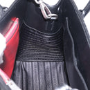 PRADA Hand Bag Leather 2way Black Silver Auth 206472M-22