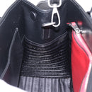 PRADA Hand Bag Leather 2way Black Silver Auth 206472M-23