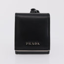 PRADA Hand Bag Leather 2way Black Silver Auth 206472M-28