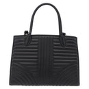 PRADA Hand Bag Leather 2way Black Silver Auth 206472M-3