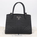 PRADA Hand Bag Leather 2way Black Silver Auth 206472M-33
