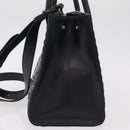PRADA Hand Bag Leather 2way Black Silver Auth 206472M-4