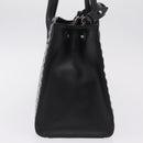 PRADA Hand Bag Leather 2way Black Silver Auth 206472M-5
