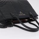 PRADA Hand Bag Leather 2way Black Silver Auth 206472M-6