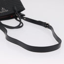 PRADA Hand Bag Leather 2way Black Silver Auth 206472M-9