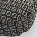 FENDI Zucchino Canvas Mamma Baguette Shoulder Bag Black Gold 8BR088 Auth 206474A-13