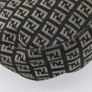 FENDI Zucchino Canvas Mamma Baguette Shoulder Bag Black Gold 8BR088 Auth 206474A-14