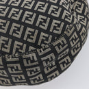 FENDI Zucchino Canvas Mamma Baguette Shoulder Bag Black Gold 8BR088 Auth 206474A-15