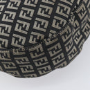 FENDI Zucchino Canvas Mamma Baguette Shoulder Bag Black Gold 8BR088 Auth 206474A-16