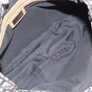 FENDI Zucchino Canvas Mamma Baguette Shoulder Bag Black Gold 8BR088 Auth 206474A-25