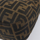 FENDI Zucca Canvas Mamma Baguette Shoulder Bag Brown Black 8BR036 Auth 206475V-10