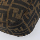 FENDI Zucca Canvas Mamma Baguette Shoulder Bag Brown Black 8BR036 Auth 206475V-13