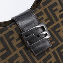 FENDI Zucca Canvas Mamma Baguette Shoulder Bag Brown Black 8BR036 Auth 206475V-15