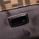 FENDI Zucca Canvas Mamma Baguette Shoulder Bag Brown Black 8BR036 Auth 206475V-18