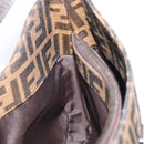 FENDI Zucca Canvas Mamma Baguette Shoulder Bag Brown Black 8BR036 Auth 206475V-20
