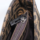 FENDI Zucca Canvas Mamma Baguette Shoulder Bag Brown Black 8BR036 Auth 206475V-22