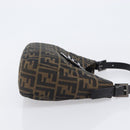 FENDI Zucca Canvas Mamma Baguette Shoulder Bag Brown Black 8BR036 Auth 206475V-4