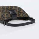 FENDI Zucca Canvas Mamma Baguette Shoulder Bag Brown Black 8BR036 Auth 206475V-7