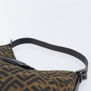 FENDI Zucca Canvas Mamma Baguette Shoulder Bag Brown Black 8BR036 Auth 206475V-8