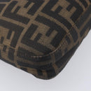 FENDI Zucca Canvas Mamma Baguette Shoulder Bag Brown Black 26569 Auth 206476V-12