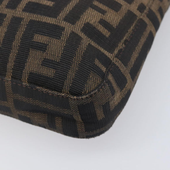 FENDI Zucca Canvas Mamma Baguette Shoulder Bag Brown Black 26569 Auth 206476V