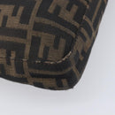 FENDI Zucca Canvas Mamma Baguette Shoulder Bag Brown Black 26569 Auth 206476V-14