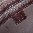 FENDI Zucca Canvas Mamma Baguette Shoulder Bag Brown Black 26569 Auth 206476V-19