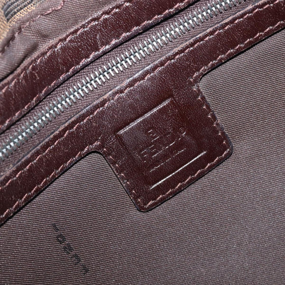 FENDI Zucca Canvas Mamma Baguette Shoulder Bag Brown Black 26569 Auth 206476V
