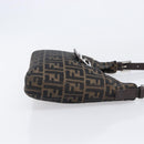 FENDI Zucca Canvas Mamma Baguette Shoulder Bag Brown Black 26569 Auth 206476V-4