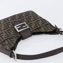 FENDI Zucca Canvas Mamma Baguette Shoulder Bag Brown Black 26569 Auth 206476V-6