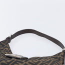 FENDI Zucca Canvas Mamma Baguette Shoulder Bag Brown Black 26569 Auth 206476V-8