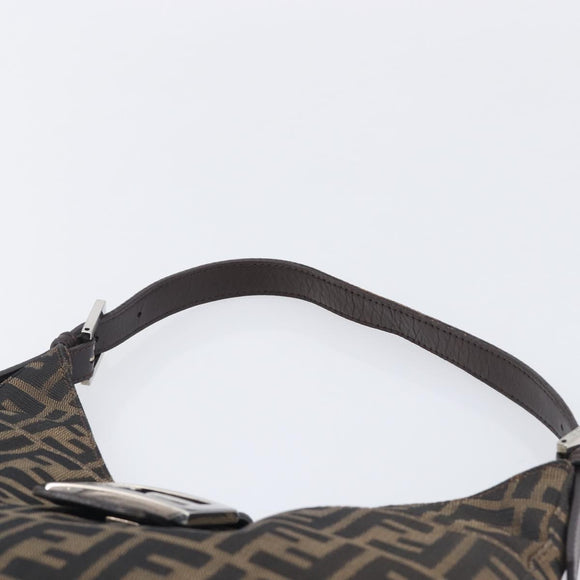 FENDI Zucca Canvas Mamma Baguette Shoulder Bag Brown Black 26569 Auth 206476V