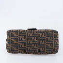 FENDI Zucca Canvas Mamma Baguette Shoulder Bag Brown Black Auth 206477V-10