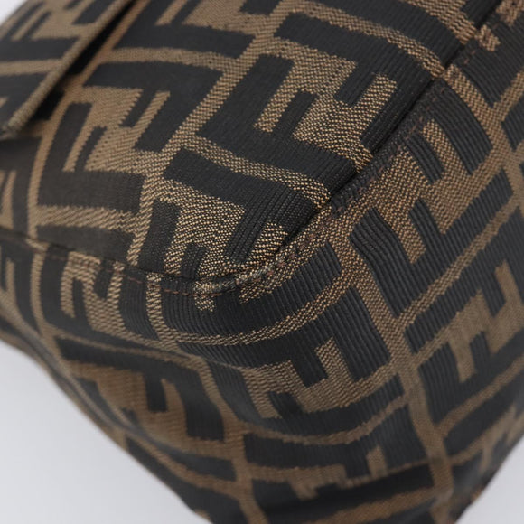 FENDI Zucca Canvas Mamma Baguette Shoulder Bag Brown Black Auth 206477V