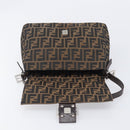 FENDI Zucca Canvas Mamma Baguette Shoulder Bag Brown Black Auth 206477V-17