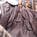 FENDI Zucca Canvas Mamma Baguette Shoulder Bag Brown Black Auth 206477V-23