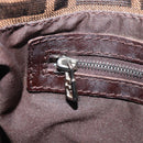 FENDI Zucca Canvas Mamma Baguette Shoulder Bag Brown Black Auth 206477V-24